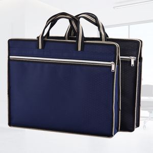 Briefcases Nylon Zipper Business Briefcase Portable Document bag Men's Information Waterproof Office Meeting Handbag 230520