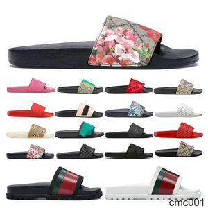 Luxurys Designers Sandals for Men for Classic Floral Brocade Slides Flats Leath Rubber Platform Flip Flops Gear Bottoms Beach Shoes