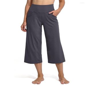 Active Pants Yoga kostym för kvinnor sportig jumpsuit kvinna fitness kvinnors träning fritid sport som kör bredben hög midja capris