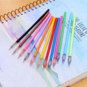 Jel Pens 5pcs/Lot 0.38mm Renkli Yaratıcı Mürekkep Doldurma Okulu Ofis Tedarik Tanıtım Promosyon Kalemi