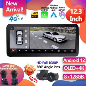 For Audi A6 C6 A7 2012-2018 12.3" Android 12 System Car Multimedia Radio WIFI 4G SIM 1920*720 8 Core 8+128GB RAM GPS Navi Stereo