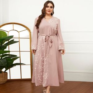 Casual klänningar elegant rosa maxi för kvinnor plus storlek lång kjol fest kvällskläder ol vestidos de talla grande mantel longue femme