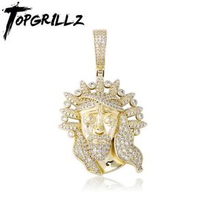 Necklaces TOPGRILLZ 2020 New "pattern of the makeup"Pendant Chinese Style Hip Hop Fashion Jewelry Iced Out Cubic Zirconia Pendant Gift