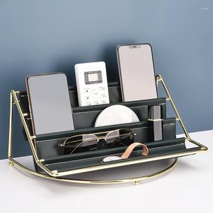 Haken 1Pc Kreative Multi-schicht Eisen Leder Lagerung Rack Fernbedienung Display Regal Desktop Halter Kosmetik Organizer