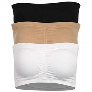 Bandeau Bandeau Bandeau bez ramy podstawowej warstwy podstawowej rurki górnej rurki wyściełanej szwu stanika 3 kolory biały czarny beige252c