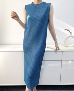 ISSEY Pleated Fashion Casual Straight Tube Summer Women's Slim Fit Dress