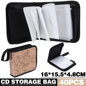 Bolsas de armazenamento 40 DVD Bolsa de manga de moda de manga de moda Organizador da carteira com zíper para