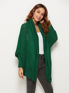 Женские трикотажные дамы Vintage Solid Outumn Winter Sweater Женский кардиган. Случайный теплый теплый негабаритный.