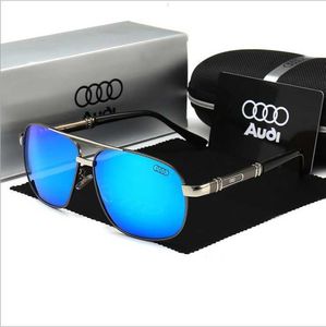 Designer Audi cool óculos de sol luxo Quatro círculos Novo quadro grande polarizado óculos de pesca de alta definição para homens óculos anti-condução 518