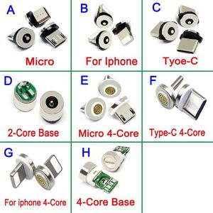 Belysningstillbehör andra 1 st runda magnetiska plugg Mikro USB -laddare Kabel Typ C Magnet Adapter 360 Rotera Tips Annat
