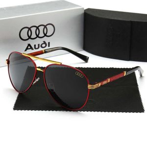 Designer Audi cool sunglasses luxury Four circles New car brand driving glasses men's metal toad Polarized Sunglasses driver 501
