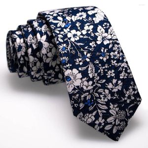 Bow Ties Kamberft Floral For Men Classical Colorful Cotton Tie Mens 6cm Slim Neck Skinny Slyckig bröllopsfest