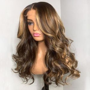 13x4 Lace Front Human Hair Perücken 130% Ombre Blonde Highlight Body Wave Perücke gezupft Remy Brasilianische Bleach Knots Slove