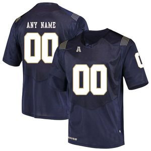 Le maglie Custom Navy Midshipmen personalizzano gli uomini college blue us flag fashion formato adulto football americano indossano maglia cucita