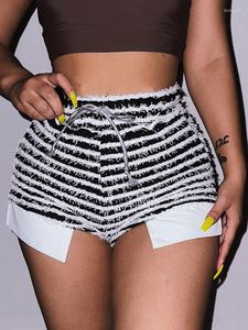 Shorts femininos rlmababy Sexy Mulheres Sexías da cintura listrada super moda tie girl girl streetwear casual