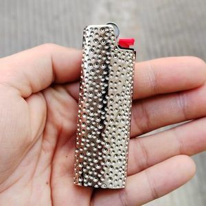 New Smoking Colorful Pit Point Metal Alloy J6 Lighter Skin Case Casing Shell Protection Sleeve Portable Replaceable Innovative Tobacco Cigarette Handpipes Holder