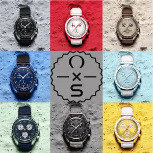 Bioceramic Planet Moon Mens Watches High Quality Full Function Chronograph Designer Watches Mission to Mercury 42mm Nylon Watches