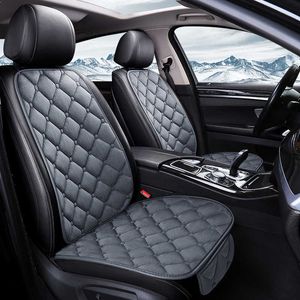 Cushions Car Cover Winter Thick Seat Mat Protector Covers Front Rear Flocking Cloth Cushion Auto Warm Pads AA230520