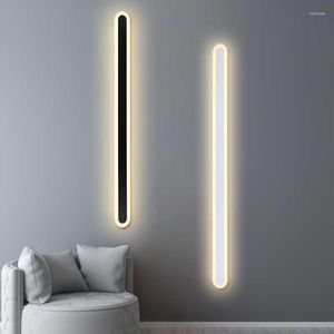 Lampa ścienna Nordic Minimalistyczna linia Nowoczesna LED LED STRICE SKUNCE LIGHTURES Sypialnia sypialnia Pokasza lustrzana oświetlenie wewnętrzne