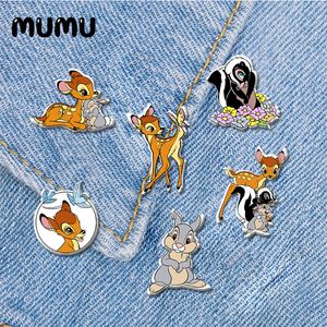2021 New Bambi Butterfly Lapel Pin Thumper Acrylic Brooches Handmade Epoxy Jewelry Shirt Bag Badge