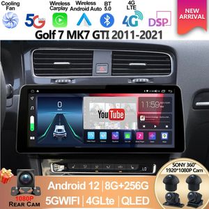 VW Golf 7 Mk7 GTI 2011-2021 Layar 12,3 tum Radiovideo Mobil Android 12, Untuk Stereo GPS Multimedia Car-play-enhet Utama-4