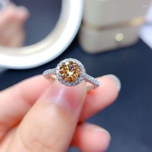 클러스터 반지 Diwenfu 솔리드 925 여성용 스털링 실버 토파즈 링 anillos de Real Jewelry Yellow Gemstone 웨딩 박스