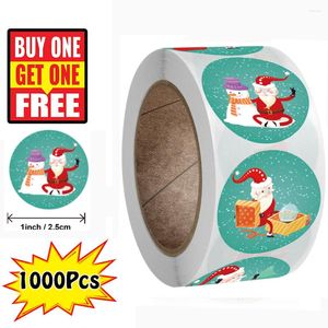 Present Wrap 100-1000pcs Christmas Mascot Stickers Pegatinas Navidad Noel Adesivos Natale Kerst Scrapbooking for Kids Decoration