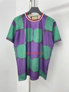 23SS Designer herr t-shirt polo skjorta vår/sommar ny andningsnät rund hals kort ärm tandborste broderi lös kort ärm t-shirt