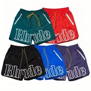 Дизайнерские мужские шорты RH Limited Rhude Shorts Summer Swim Короткое колено длиной хип -хоп High Street Training Training пляжные брюки мужские женские эластичные талию пляжные брюки