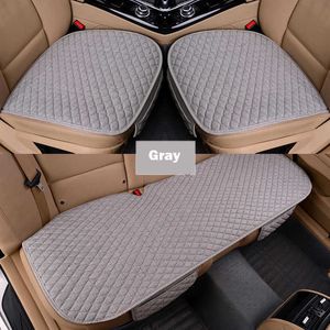 Cushions Flax Car Seat Cover Front Rear Linen Fabric Cushion Breathable Protector Mat Pad Universal Auto Interior Styling Truck SUV Van AA230525