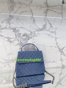 Moda luksusowe dżinsowe torebki nowe damskie projektantka torby torby łańcuchowe torby na ramię projektanci zwykłe średnie tynki torebki