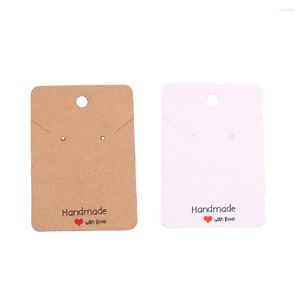 Jewelry Pouches 100pcs Cards Handmade With Love Holder Packing Necklace Tags Displays Showcase Present Packaging Props Store