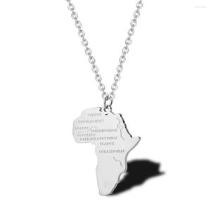 Colares pendentes estilo hiphop elenco africa colar mapa moda lady jóias de aço inoxidável 2pcs x