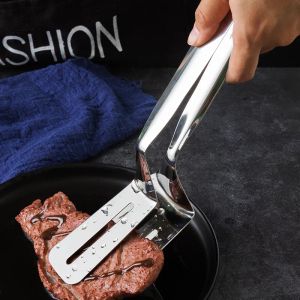 Tools 304 Stainless Steel Steak Clip Food Clip Barbecue Clip Frying Fish Spatula Frying Spatula Clip Two In One Pancake