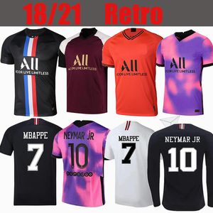 Retro Classic 18 19 20 21 Soccer Jerseys Verratti di Maria Lavezzi Draxler Cavani Kimpembe Mbappe T.Silva Dani Alves Matuidi Lucas Football Shirt Men Psgs