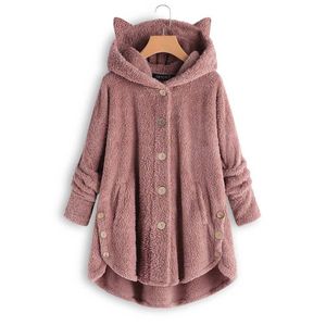 Damen Pelz Faux JTFANWomen Mäntel Pelzige Lange Weibliche Kapuzen Flauschige Manteljacke Gemütliche Jacken Plus