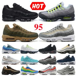 men women running shoes 95 95s Triple Black White Neon Dark Beetroot Grey Khaki Light Charcoal Beige Grey mens trainers outdoor Sports Sneakers size 36-46