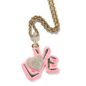 Dropp oljebubbla kärlek hjärta hänge halsband män kvinnor älskare par smycken gåva