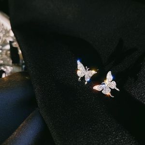 Brincos de garanhão estilo europeu e americano exagerado boate de luxo sexy mulheres zircão de borboleta tendência joias mais joias