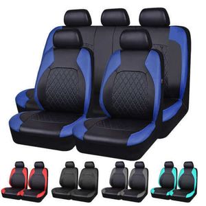 Poduszki 9pcs PU skórzane siedziska Covery kompatybilne z poduszką powietrzną Większość akcesoriów samochodowych SUV Fideseat Cover Zestaw AA230520