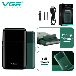 Electric Shavers VGR Beard Shaver Rechargeable Hair Trimmer Cutting Machine Portable Repokting för män V-390 230520