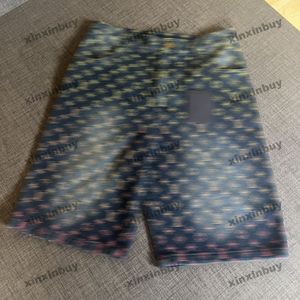 xinxinbuy homens shorts de grife de designer gradiente de calça arco-íris jacquard letra primavera verão preto cáqui verde s-xl