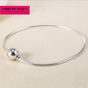 Bangle 925 Sterling Silver Jewelry Essence Thin Snake Armband Fit Small Hole Pärlor Charms Halsband DIY -armband för kvinnor Eyl003