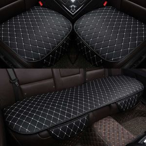 Cushions PU Leather Car Seat Cover Universal Auto Chair Front Rear Back Waterproof Cushion Protector Four Season Accessories Interior AA230520