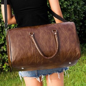 Borse da viaggio Borsa da viaggio europea e americana Borsa a tracolla a botte di grande capacità Borsa a tracolla in pelle da uomo casual da donna M287