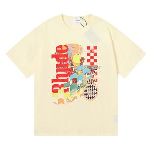 ブランドハイストリートTシャツの夏の男性Tシャツグラデーションパターンレタープリントピュアコットン半袖男性女性カップルガールロゴ汎用スタイルカジュアルメンティー