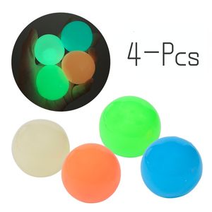 Novelty Games 4 pcs Luminous Sticky Target To Vent Artifact Ball Wall Suction Top Toy Then Throwing Decompression 230522