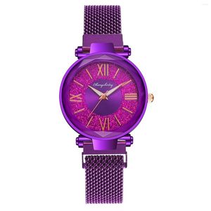 Principais relógios de pulso estilo fivela magnética Cinturão de fivela moda Roman Dial Roman Watch feminino Mullayer Women Girls Jewelry Wedding Colar