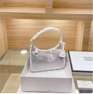 2022 Diamond Women Shoulder Bag New Crystal Handbags Summer Fashion Underarm Purse Totes Luxury Bling Nylon Quality Classic