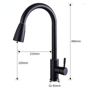 Kitchen Faucets Black Pull-Out Paint Wash Basin Sink Shower Faucet Bathroom Sanitary Ware Universal Pull Down